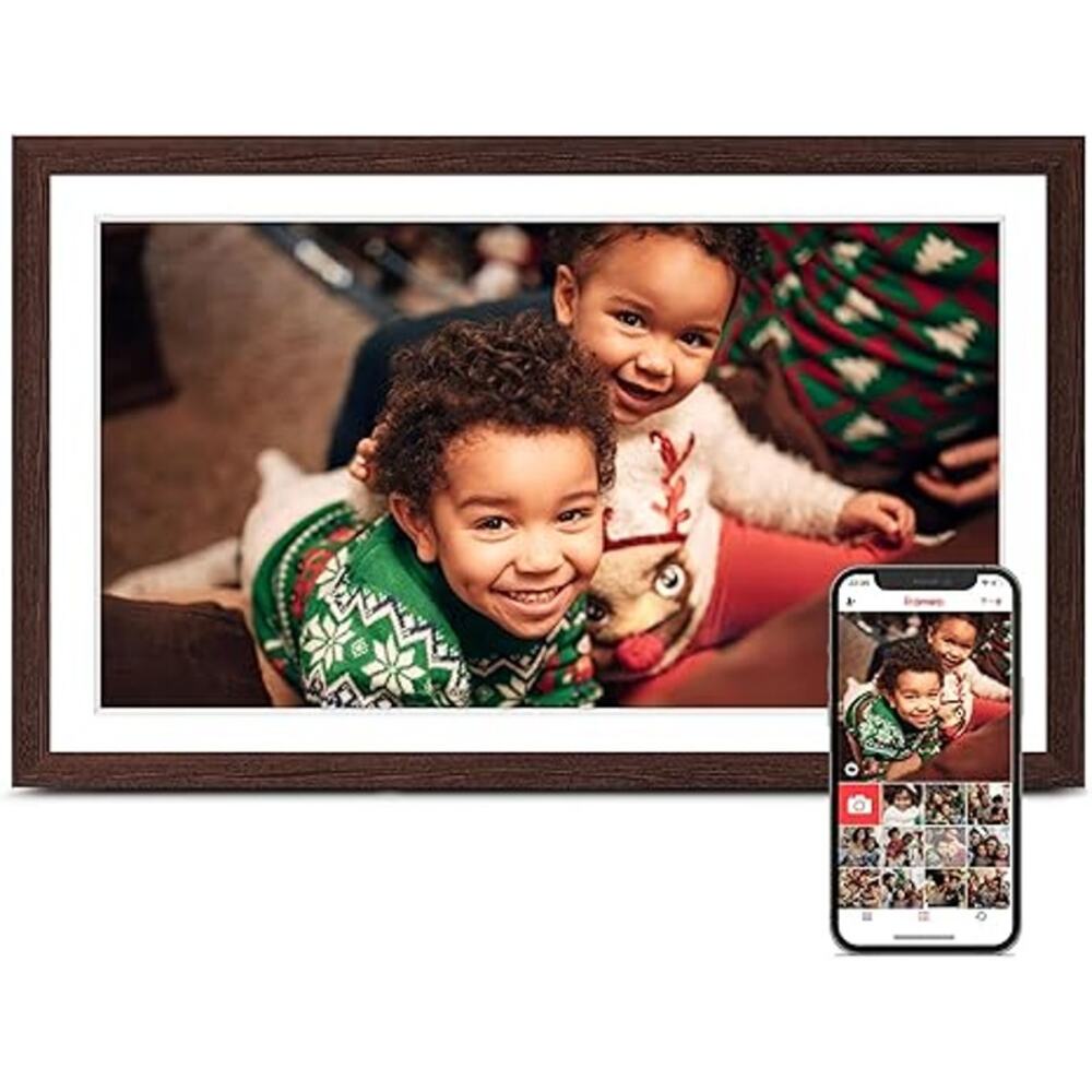 Frameo Digital Picture Frame  15.6 Inch, 32GB, Black Walnut {G50-1004}